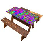 Abstract Psychedelic Liquid Trippy Print Picnic Table Cover