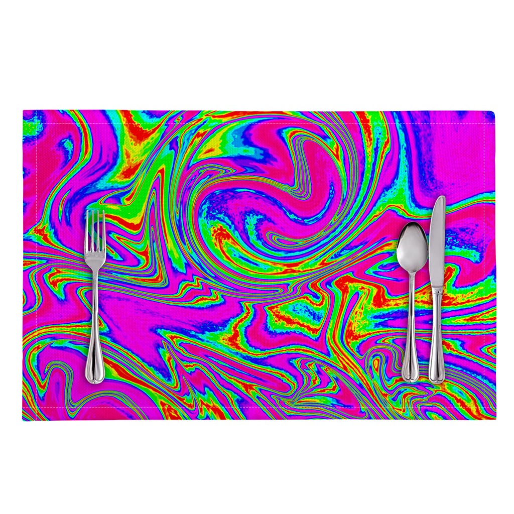 Abstract Psychedelic Liquid Trippy Print Placemat