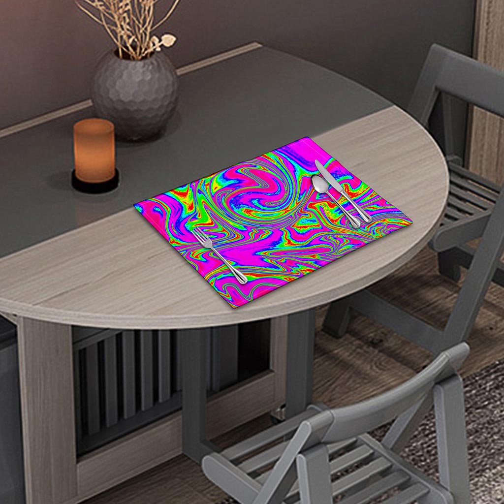 Abstract Psychedelic Liquid Trippy Print Placemat