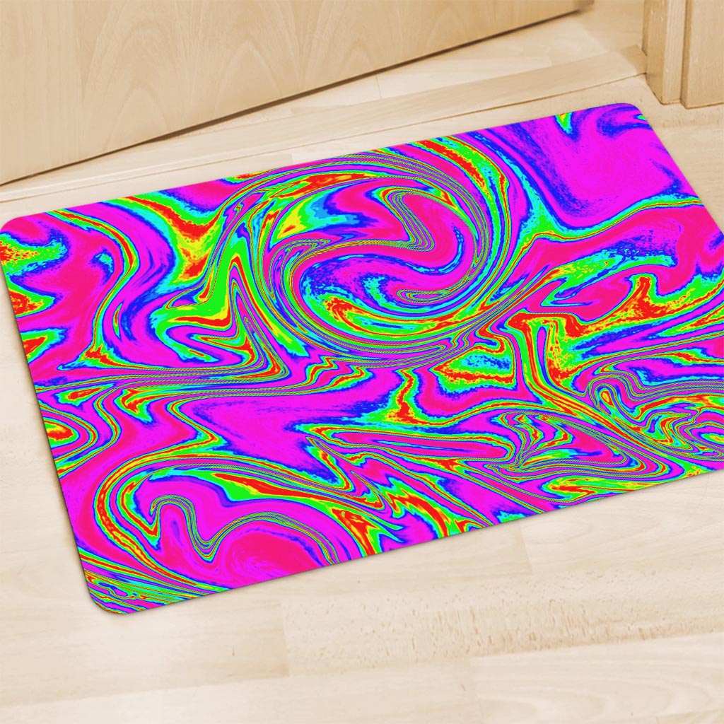 Abstract Psychedelic Liquid Trippy Print Polyester Doormat
