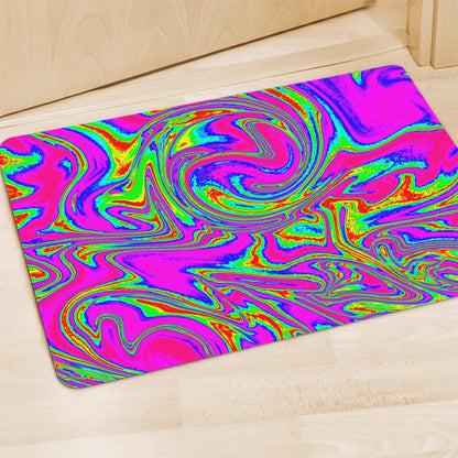 Abstract Psychedelic Liquid Trippy Print Polyester Doormat