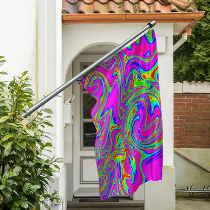 Abstract Psychedelic Liquid Trippy Print Polyester Flag