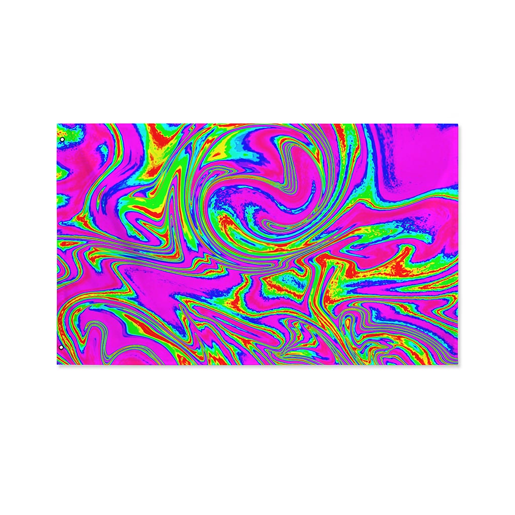 Abstract Psychedelic Liquid Trippy Print Polyester Flag