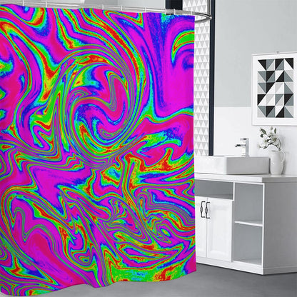 Abstract Psychedelic Liquid Trippy Print Premium Shower Curtain