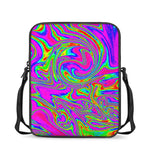 Abstract Psychedelic Liquid Trippy Print Rectangular Crossbody Bag