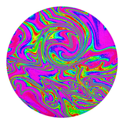 Abstract Psychedelic Liquid Trippy Print Round Blanket