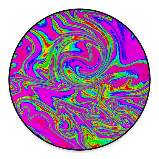 Abstract Psychedelic Liquid Trippy Print Round Floor Mat