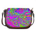 Abstract Psychedelic Liquid Trippy Print Saddle Bag