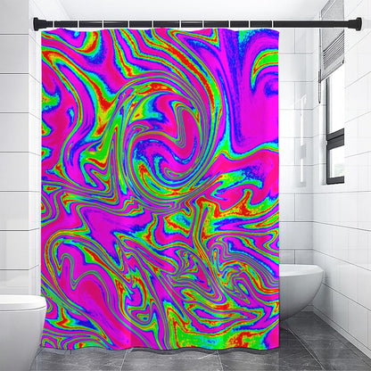 Abstract Psychedelic Liquid Trippy Print Shower Curtain