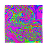 Abstract Psychedelic Liquid Trippy Print Silk Bandana