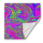 Abstract Psychedelic Liquid Trippy Print Silk Bandana
