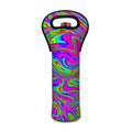 Abstract Psychedelic Liquid Trippy Print Single Neoprene Wine Tote