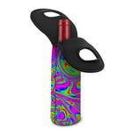 Abstract Psychedelic Liquid Trippy Print Single Neoprene Wine Tote