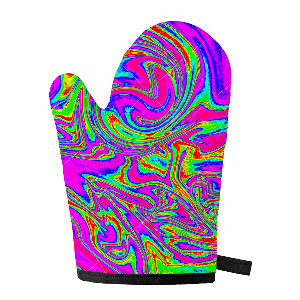 Abstract Psychedelic Liquid Trippy Print Single Oven Mitt