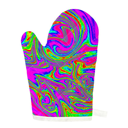 Abstract Psychedelic Liquid Trippy Print Single Oven Mitt