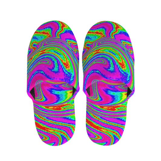 Abstract Psychedelic Liquid Trippy Print Slippers