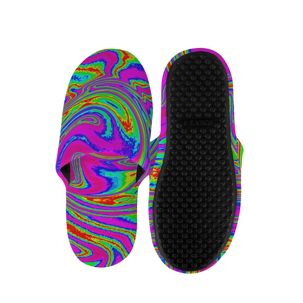 Abstract Psychedelic Liquid Trippy Print Slippers