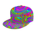 Abstract Psychedelic Liquid Trippy Print Snapback Cap