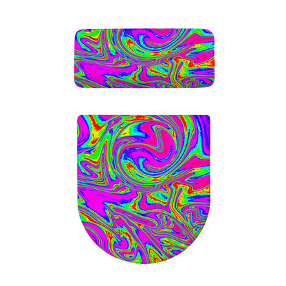 Abstract Psychedelic Liquid Trippy Print Toilet Lid And Tank Cover Set
