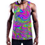 Abstract Psychedelic Liquid Trippy Print Training Tank Top