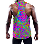 Abstract Psychedelic Liquid Trippy Print Training Tank Top