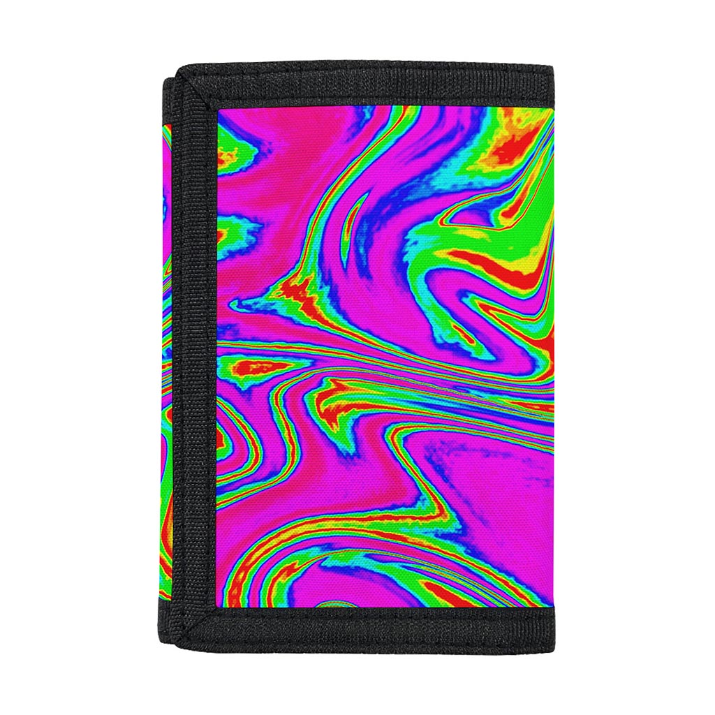 Abstract Psychedelic Liquid Trippy Print Trifold Wallet