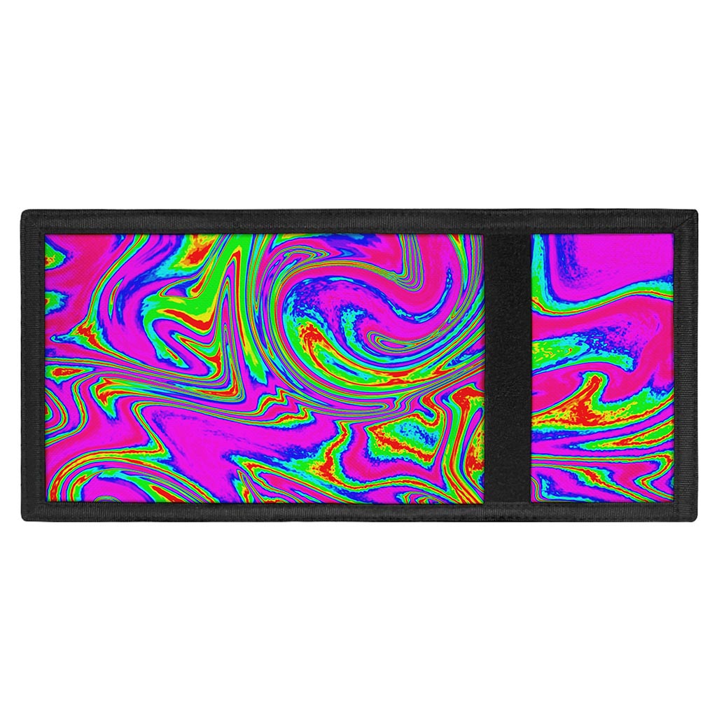 Abstract Psychedelic Liquid Trippy Print Trifold Wallet