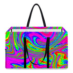 Abstract Psychedelic Liquid Trippy Print Utility Tote Bag