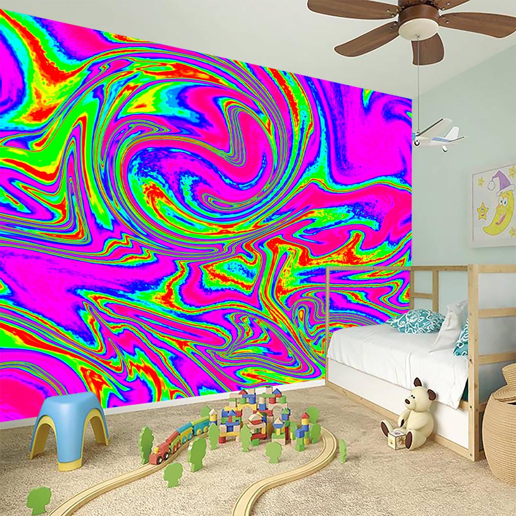 Abstract Psychedelic Liquid Trippy Print Wall Sticker