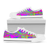 Abstract Psychedelic Liquid Trippy Print White Low Top Sneakers