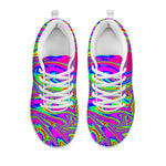 Abstract Psychedelic Liquid Trippy Print White Running Shoes