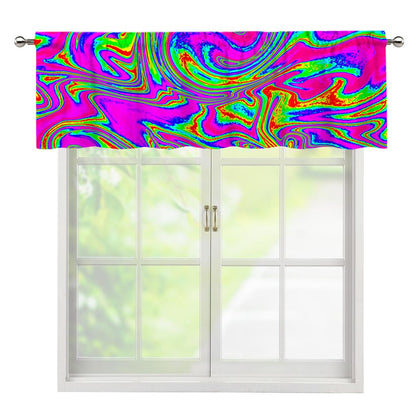 Abstract Psychedelic Liquid Trippy Print Window Valance