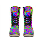 Abstract Psychedelic Liquid Trippy Print Winter Boots