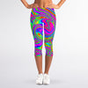 Abstract Psychedelic Liquid Trippy Print Women's Capri Leggings