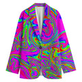 Abstract Psychedelic Liquid Trippy Print Women's Cotton Blazer