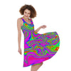 Abstract Psychedelic Liquid Trippy Print Women's Sleeveless Dress