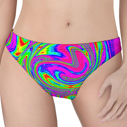 Abstract Psychedelic Liquid Trippy Print Women's Thong
