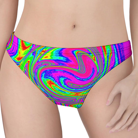 Abstract Psychedelic Liquid Trippy Print Women's Thong