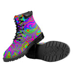 Abstract Psychedelic Liquid Trippy Print Work Boots