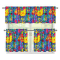 Abstract Psychedelic Print 3 Piece Kitchen Curtains
