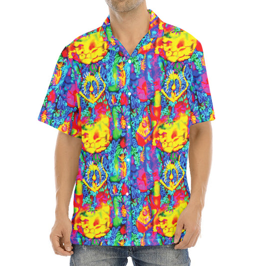 Abstract Psychedelic Print Aloha Shirt