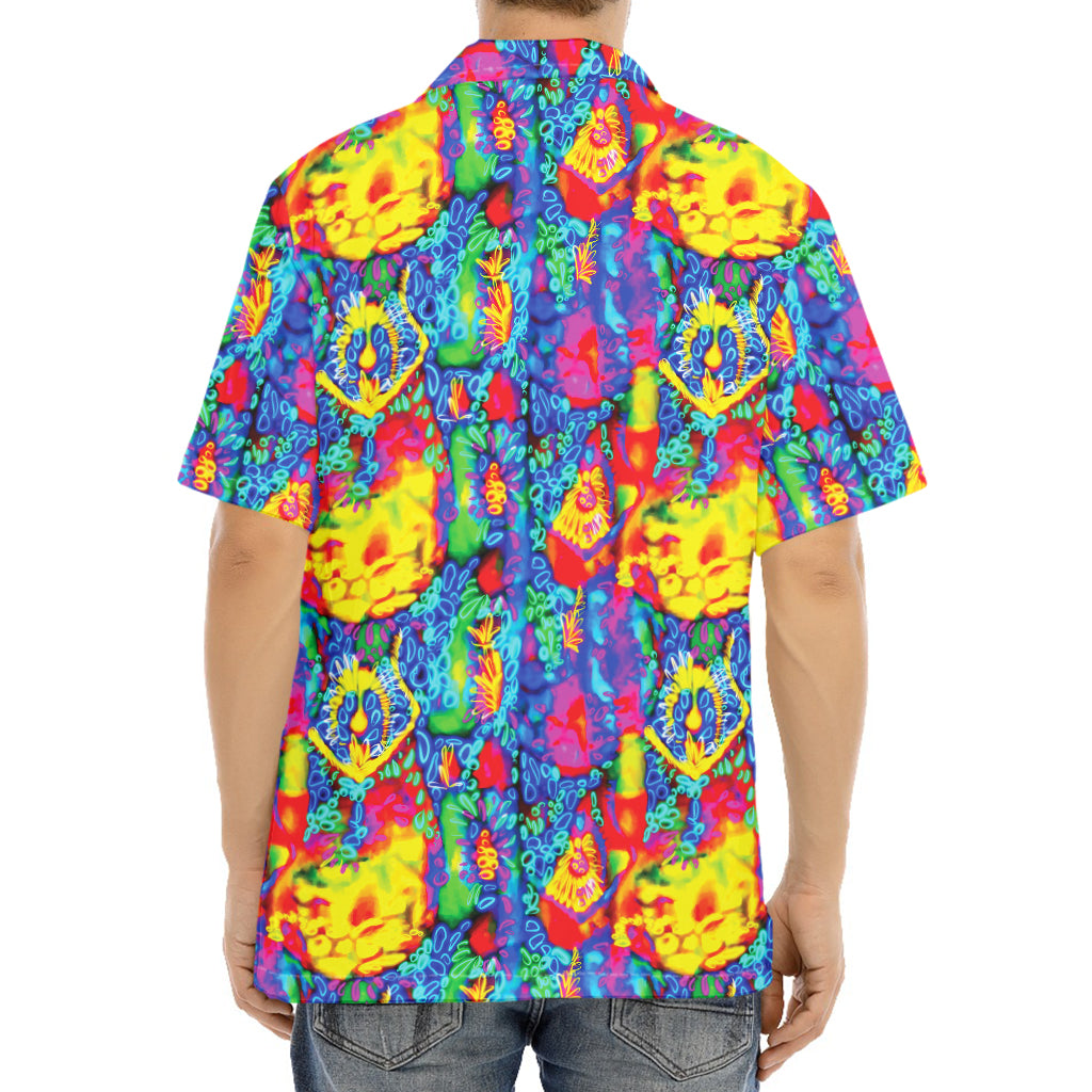 Abstract Psychedelic Print Aloha Shirt