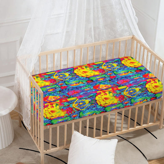 Abstract Psychedelic Print Baby Crib Sheet