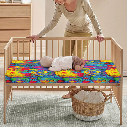 Abstract Psychedelic Print Baby Crib Sheet