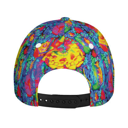 Abstract Psychedelic Print Baseball Cap