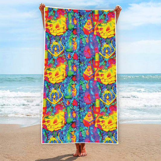 Abstract Psychedelic Print Beach Towel