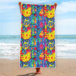 Abstract Psychedelic Print Beach Towel