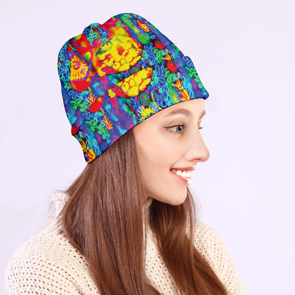 Abstract Psychedelic Print Beanie