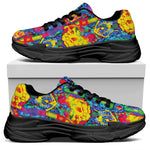 Abstract Psychedelic Print Black Chunky Shoes
