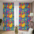 Abstract Psychedelic Print Dimout Pencil Pleat Curtains